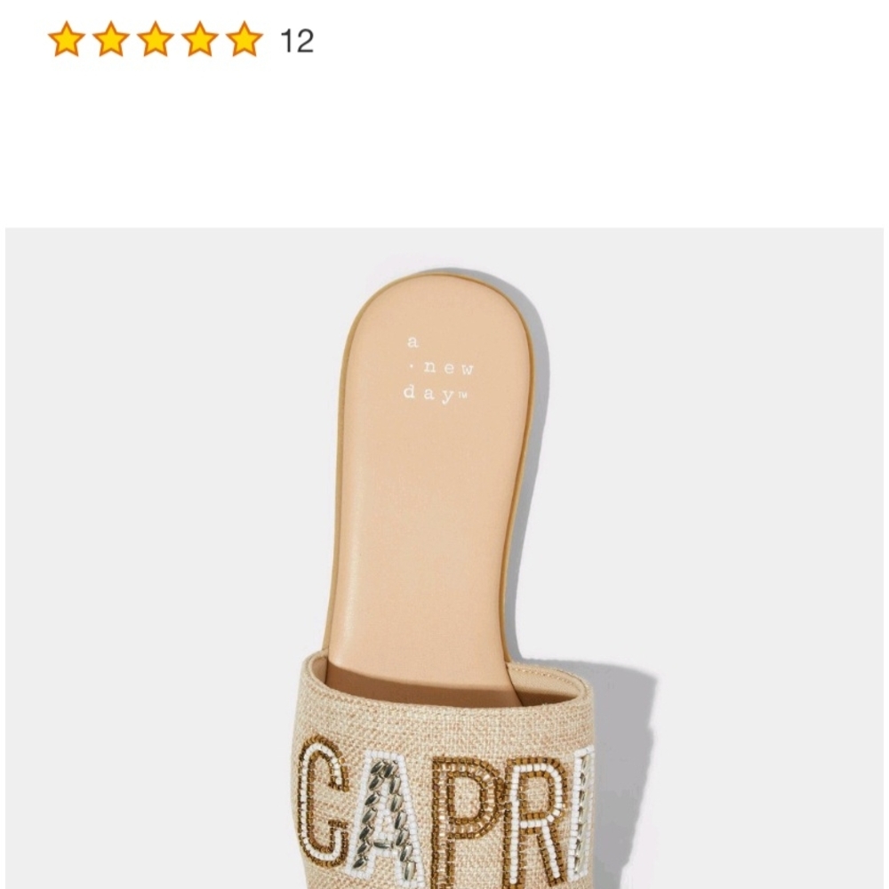 A New Day Embroidered Slide Sandals